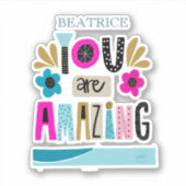 Sticker Citation à main motivationnelle Customisée (Devant)