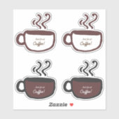 Sticker Citation amusante Coffee Cup Line Art Mais Premier (Feuille)