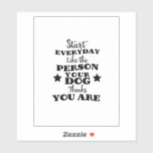 Sticker Citation amusante de chien de compagnie (Feuille)