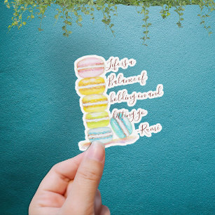Sticker Citation Arc-en-ciel peinte à la main en Macarons 