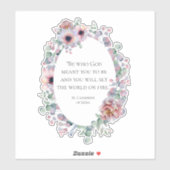 Sticker Citation célèbre de Sainte-Catherine de Sienne (Feuille)