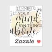 Sticker Citation chrétienne Élégante Bible Verse Les Chose (Feuille)