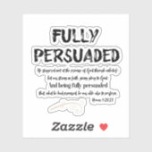 Sticker Citation chrétienne entièrement persuadée avec l'é (Feuille)