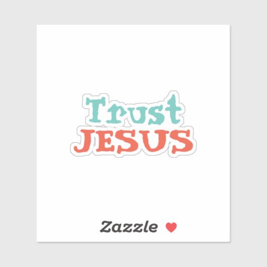 Sticker Citation chrétienne "Trust JESUS" (Feuille)