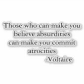 Sticker Citation d'avertissement Voltaire (Devant)