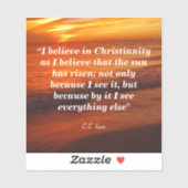 Sticker Citation De C. S. Lewis Sur Le Christianisme (Feuille)