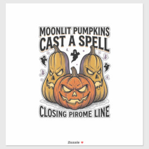 Sticker Citation de citrouille d'Halloween Jack O Lantern