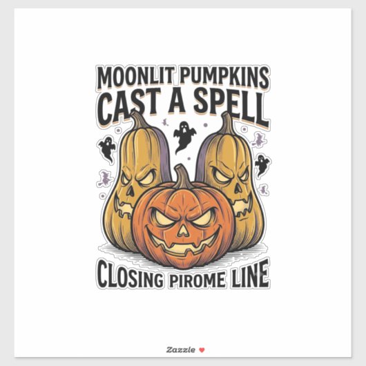 Sticker Citation de citrouille d'Halloween Jack O Lantern (Feuille)
