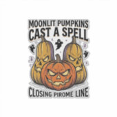 Sticker Citation de citrouille d'Halloween Jack O Lantern (Devant)