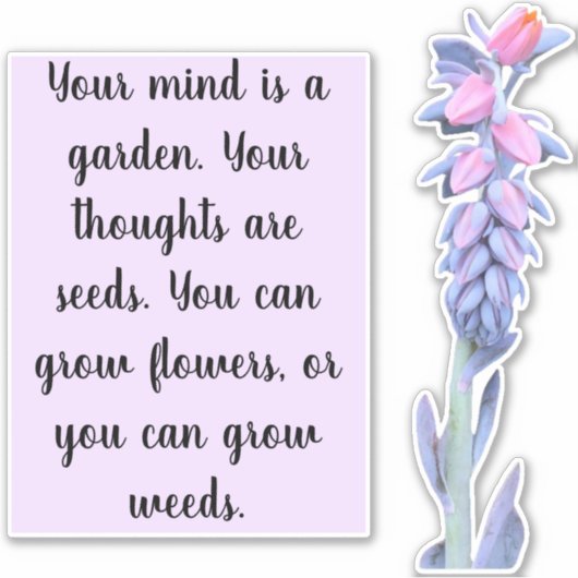 Sticker Citation de fleurs succulentes (Devant)