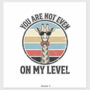 Sticker Citation de girafe drôle T-Shirt gravure vintage D