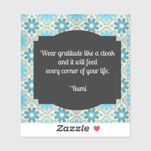 Sticker Citation de Gratitude Rumi (Feuille)