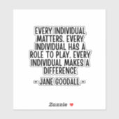 Sticker citation de Jane Goodall (Feuille)