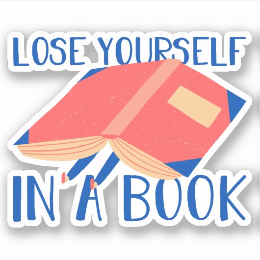 Sticker Citation de lecture moderne Perdez-vous dans un li (Devant)