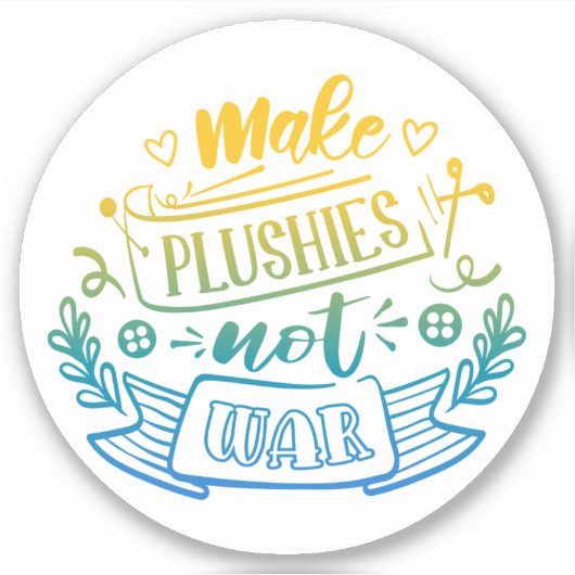 Sticker Citation de paix de dégradé bleu jaune pour les fa (Devant)