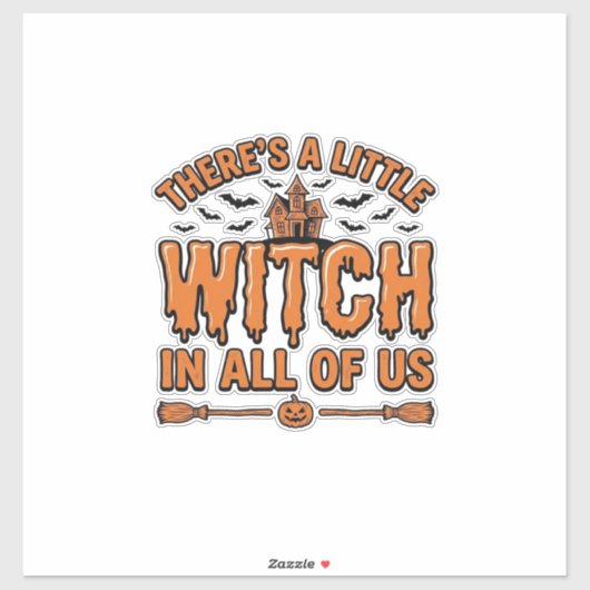Sticker Citation de sorcière d'Halloween Design vectoriel (Feuille)