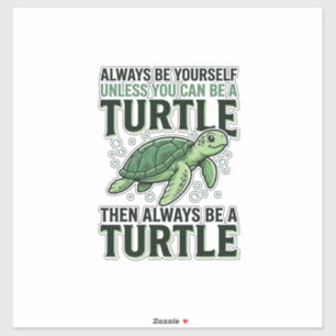 Sticker Citation de Tortue Drôle Design de Gravure Vintage