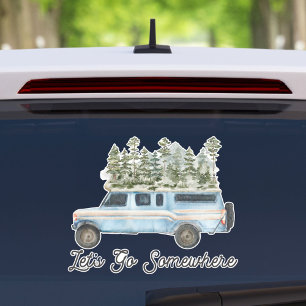 Sticker Citation de voyage sur la route de camping Allons 