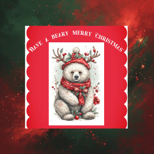 Sticker Citation d'ours de Noël fantaisiste, ludique et mi