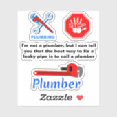Sticker Citation drôle de plomberie (Feuille)