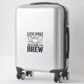 Sticker Citation drôle de sorcière d'Halloween Regarde ce (Sur valise)