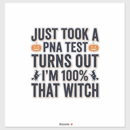 Sticker Citation drôle de sorcière pour test de Halloween (Feuille)