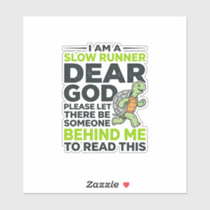 Sticker Citation drôle de tortue coureuse lente Gravure vi