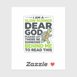 Sticker Citation drôle de tortue coureuse lente Gravure vi