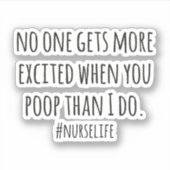 Sticker Citation drôle d'infirmière (Devant)