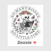 Sticker Citation drôle pour squelette de lecture floral am (Feuille)