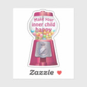 Sticker Citation enfant interne de la machine à gumball mi (Feuille)