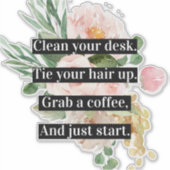 Sticker Citation Et Fleurs Modernes De Motivation Positive (Devant)