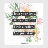 Sticker Citation Et Fleurs Modernes De Motivation Positive (Feuille)