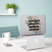 Sticker Citation Et Fleurs Modernes De Motivation Positive (Ordinateur portable sur le bureau)