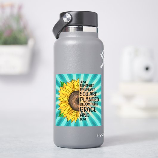Sticker Citation et tournesol tiré à la main (HydroFlask)