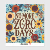 Sticker Citation Florale Encourageante Plus de Zéros (Feuille)
