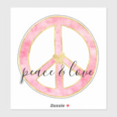 Sticker Citation Inspiration du symbole de paix rose (Feuille)