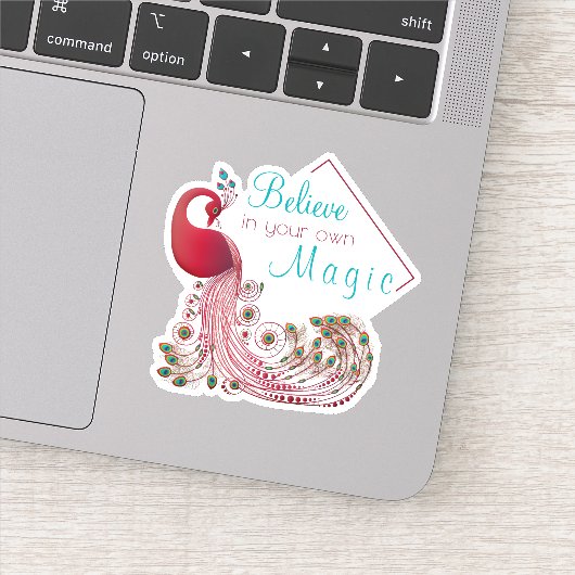 Sticker Citation Inspirationnelle Belle Peacock (Détail)