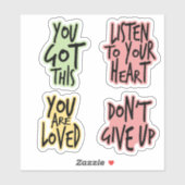 STICKER CITATION INSPIRATIONNELLE COLORÉE (Feuille)