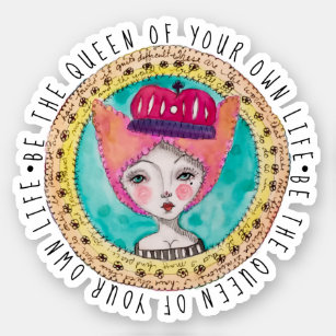Sticker Citation originale d'art colorée de la reine de Wh