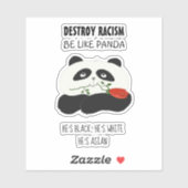 Sticker Citation Panda Anti Racisme (Feuille)