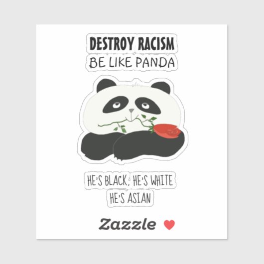 Sticker Citation Panda Anti Racisme (Feuille)