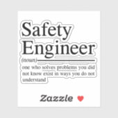 Sticker citations amusantes pour Safety Engineer (Feuille)