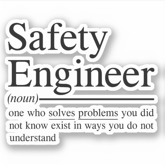Sticker citations amusantes pour Safety Engineer (Devant)