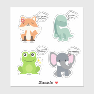 Sticker Citations d'animaux mignonnes Sassy