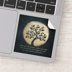 Sticker Citations d'arbre d'or de l'instructeur de méditat