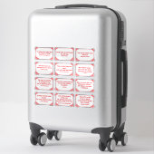 Sticker Citations de douleur dans le coin Rose Cadre rouge (Sur valise)