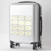 Sticker Citations de douleur en Rose Corner Frame Jaune Or (Sur valise)