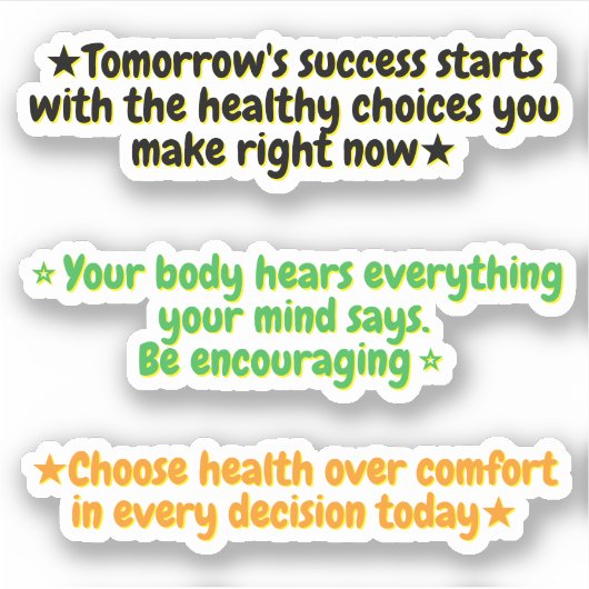 Sticker Citations de motivation pour la perte de poids | A (Devant)