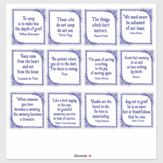 Sticker Citations douloureuses aux frontières bleues Vinta (Feuille)